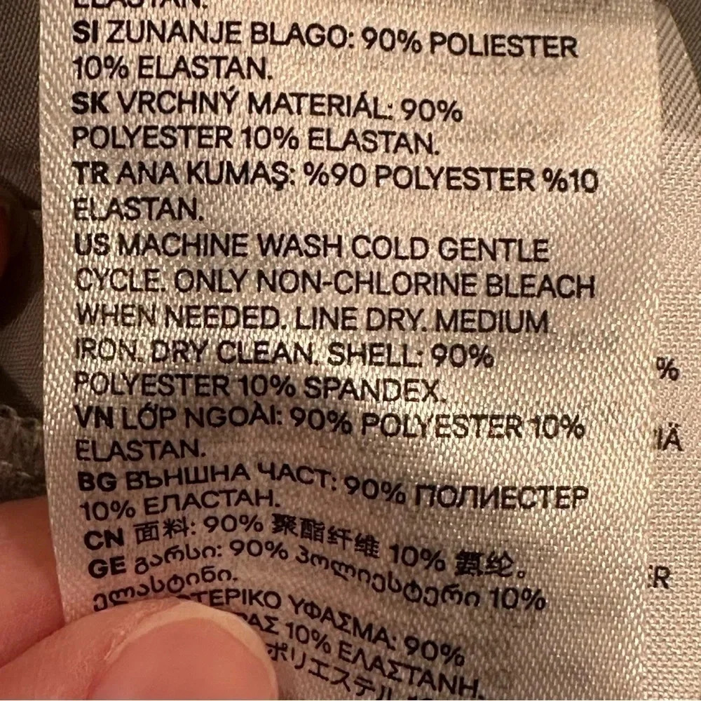 H&M Faux Suede Pocket Zippered Sleeve Gray Moto Jacket Size 4 - Picture 11 of 12